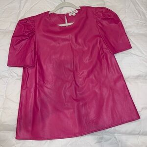 THML vegan leather blouse